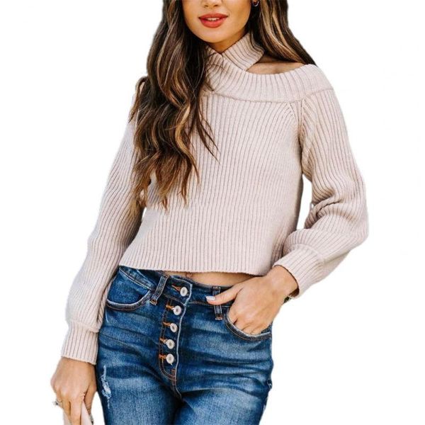 women's sweaters casual women off-shoulder knitted stripes high neck halter solid color slim knit sweater for outdoor jumper, White;black
women's sweaters casual women off-shoulder knitted stripes high neck halter solid color slim knit sweater for outdoor jumper, White;black
