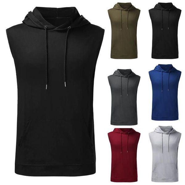 men' tank casual sleeveless hoodie bodybuilding workout vest shirts male variety of solid colors, White;black
men' tank casual sleeveless hoodie bodybuilding workout vest shirts male variety of solid colors, White;black