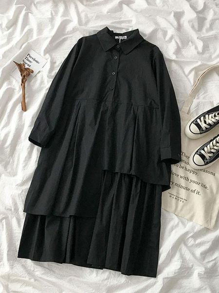 casual dresses women spring white black turn-down collar long sleeve irregular dress female harajuku loose, Black;gray
casual dresses women spring white black turn-down collar long sleeve irregular dress female harajuku loose, Black;gray