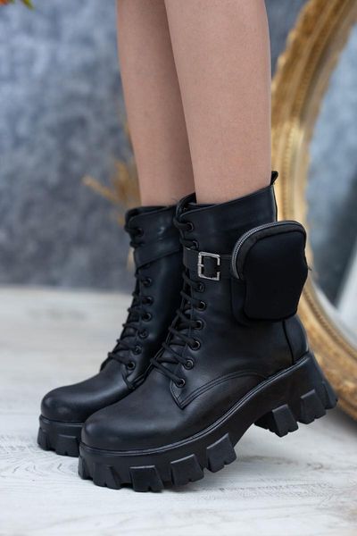 boots women 2021 ins low shoes luxury designer booties ladies round toe military mid calf, Black