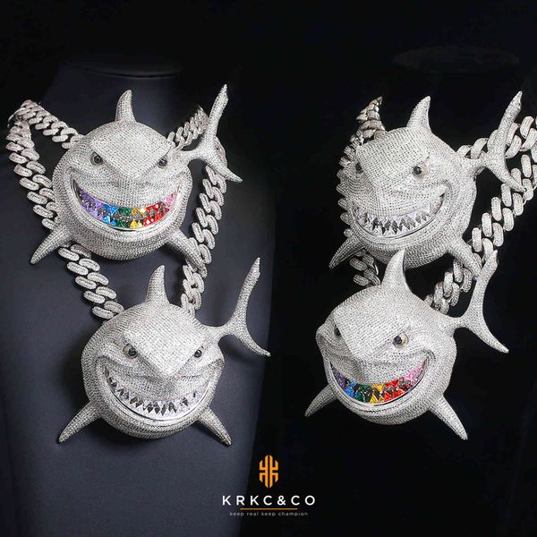 krkc custom hip hop jewellery cubic zircon iced out diamond large shark whale necklace pendant jewelry shark necklace, Silver
krkc custom hip hop jewellery cubic zircon iced out diamond large shark whale necklace pendant jewelry shark necklace, Silver