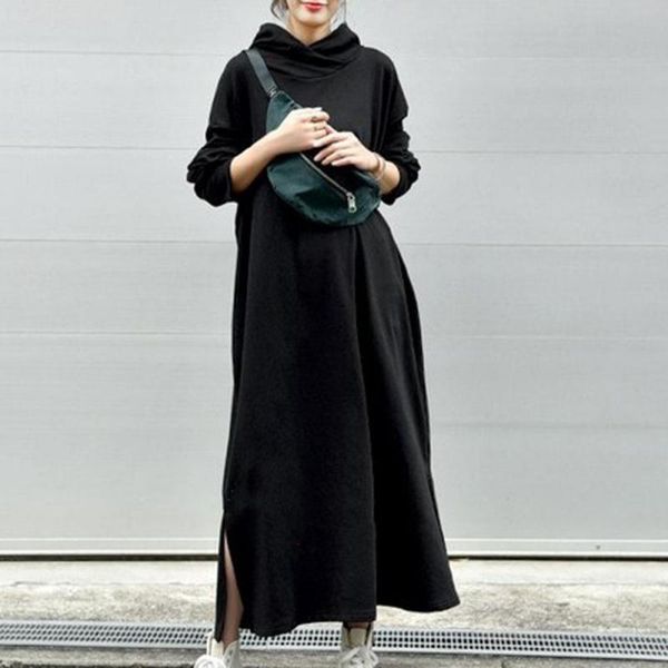 casual dresses 2021 winter japanese simple solid loose hooded sweater dress all-match lazy style women long tide, Black;gray
casual dresses 2021 winter japanese simple solid loose hooded sweater dress all-match lazy style women long tide, Black;gray