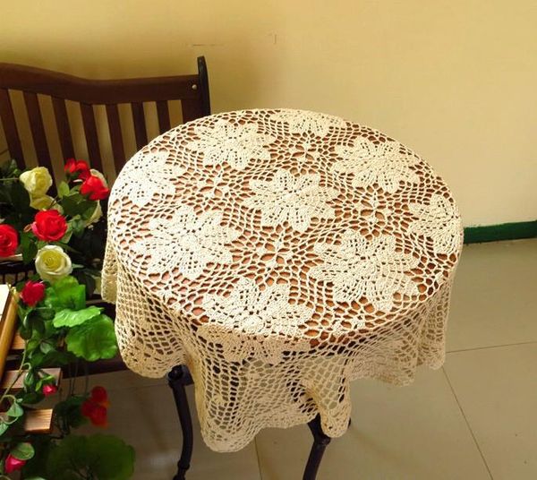 handmade crochet flower cotton tablecloths woven round beige 80cm coffee table cloth sofa towel cover home textile
handmade crochet flower cotton tablecloths woven round beige 80cm coffee table cloth sofa towel cover home textile