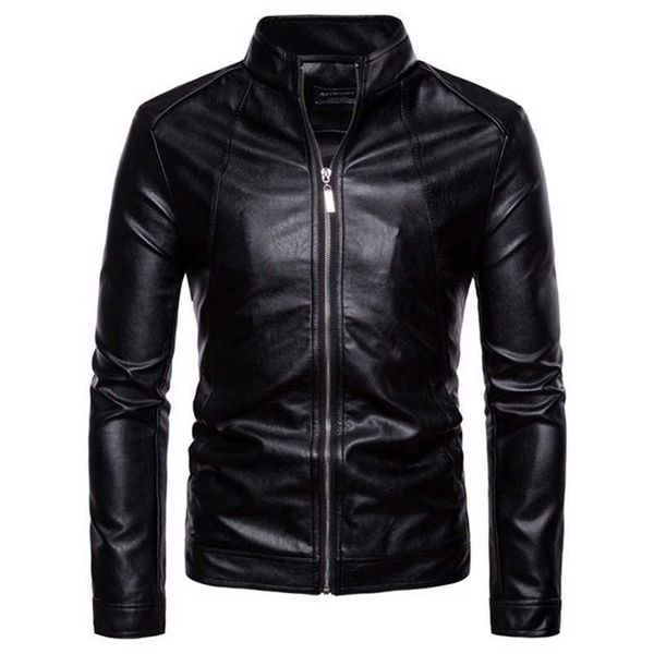the spring and autumn men's korean version slim-fitting stand-up pu leather jacket plus size m-5xl 211009, Black
the spring and autumn men's korean version slim-fitting stand-up pu leather jacket plus size m-5xl 211009, Black