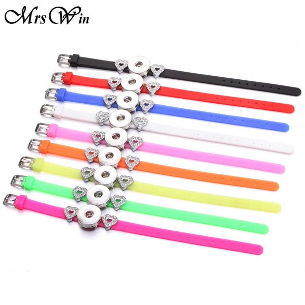 

20 Pcs Wholesale Children Jewelry Sets Candy Colors Silicone Kids Women LOVE Charm 8mm Leather Snap Diy Bracelets, Mix color wholeasle