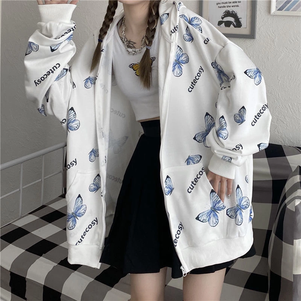 summer harajuku butterfly hoodie with zipper women sweatshirt 2021 spring oversized hoodies outerwear plus size, Black
summer harajuku butterfly hoodie with zipper women sweatshirt 2021 spring oversized hoodies outerwear plus size, Black
