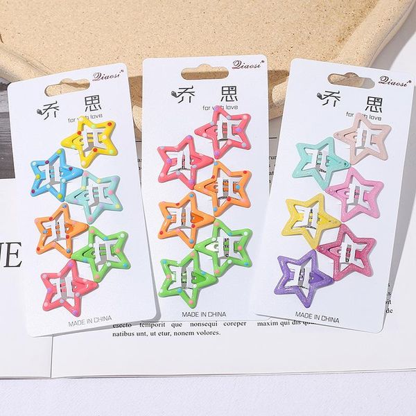 style fashion cute colorful drip oil five-pointed star children's bb clip sweet girl princess hairpins hair accessories, Slivery;white
style fashion cute colorful drip oil five-pointed star children's bb clip sweet girl princess hairpins hair accessories, Slivery;white