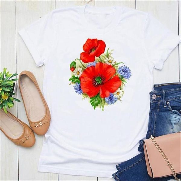 graphic printing flower floral women t shirts summer short sleeve fashion print clothes tees, White
graphic printing flower floral women t shirts summer short sleeve fashion print clothes tees, White