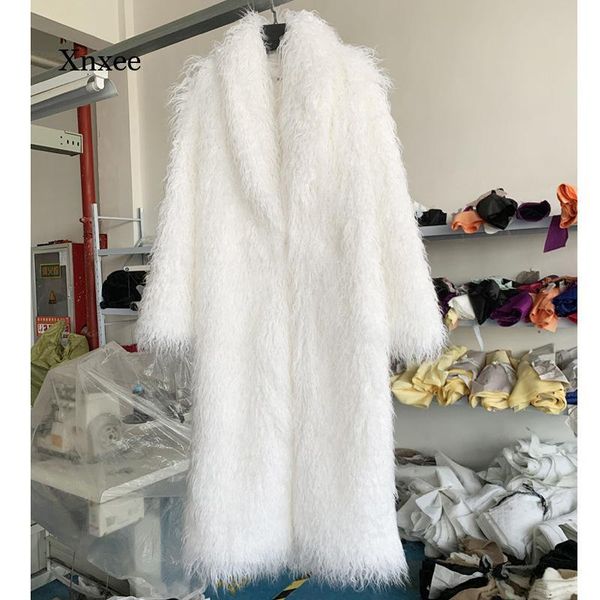 women's fur & faux long coat 2021 fashion winter sheep solid color x-long length turn-down collar elegant jackets outwear, Black
women's fur & faux long coat 2021 fashion winter sheep solid color x-long length turn-down collar elegant jackets outwear, Black
