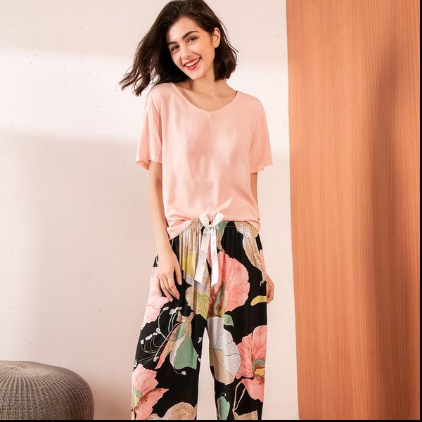 spring and summer pajama set womens sleepwears cotton satin 2pcs floral printed elegant femme tender sleepwear homewear, Black;red
spring and summer pajama set womens sleepwears cotton satin 2pcs floral printed elegant femme tender sleepwear homewear, Black;red