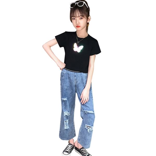 girls clothes floral tshirt + denim jeans outfits big hole sets letter children's clothing 6 8 10 12 14 210528, White
girls clothes floral tshirt + denim jeans outfits big hole sets letter children's clothing 6 8 10 12 14 210528, White