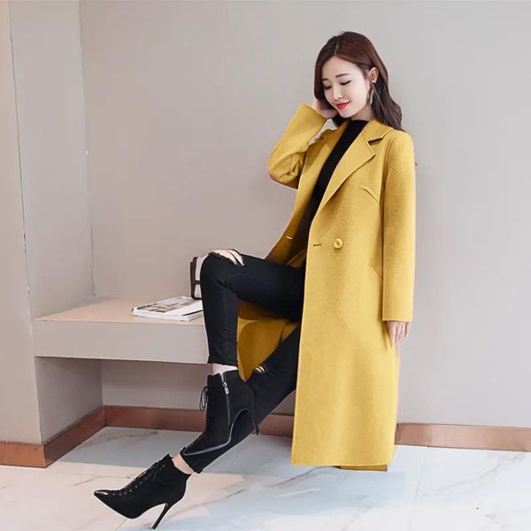 women's wool & blends 2021 autumn women windbreaker long sleeve ladies pocket windproof single-breasted coat female portable outwear, Black
women's wool & blends 2021 autumn women windbreaker long sleeve ladies pocket windproof single-breasted coat female portable outwear, Black