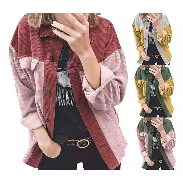 women's jackets 2021 autumn and winter fashion veste femme lapel buttoned stitching contrast coat long-sleeved loose casual jacket wome, Black;brown
women's jackets 2021 autumn and winter fashion veste femme lapel buttoned stitching contrast coat long-sleeved loose casual jacket wome, Black;brown