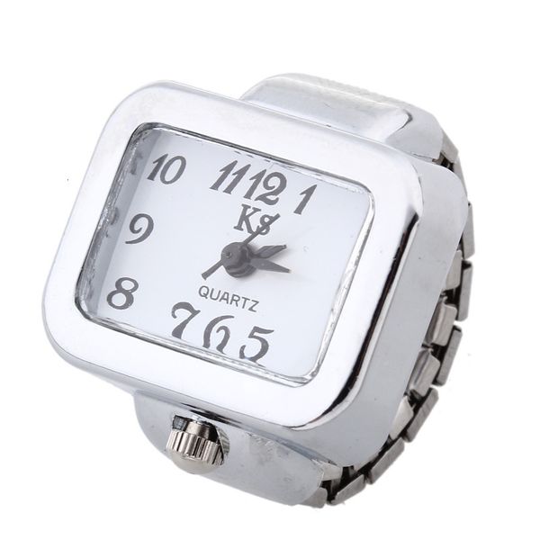 mixed commodity european square quartz men's ring jewelry finger watch, Silver 
mixed commodity european square quartz men's ring jewelry finger watch, Silver