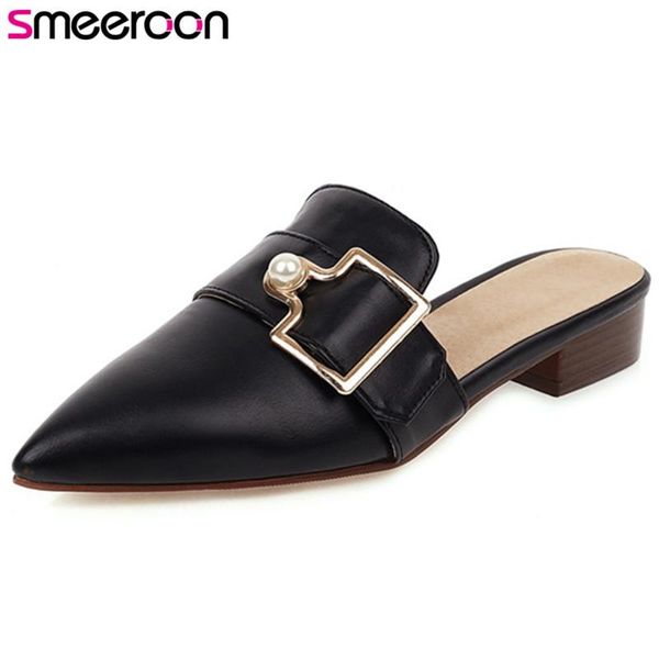 slippers smeeroon 2021 arrive low heel slipper women shoes pointed toe metal decoration spring summer casual ladies, Black
slippers smeeroon 2021 arrive low heel slipper women shoes pointed toe metal decoration spring summer casual ladies, Black