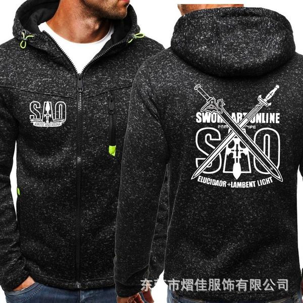 men's hoodies & sweatshirts fashion sword art online sao logo sweatshirt men spring autumn cotton zipper jacket hiphop harajuku male cl, Black
men's hoodies & sweatshirts fashion sword art online sao logo sweatshirt men spring autumn cotton zipper jacket hiphop harajuku male cl, Black