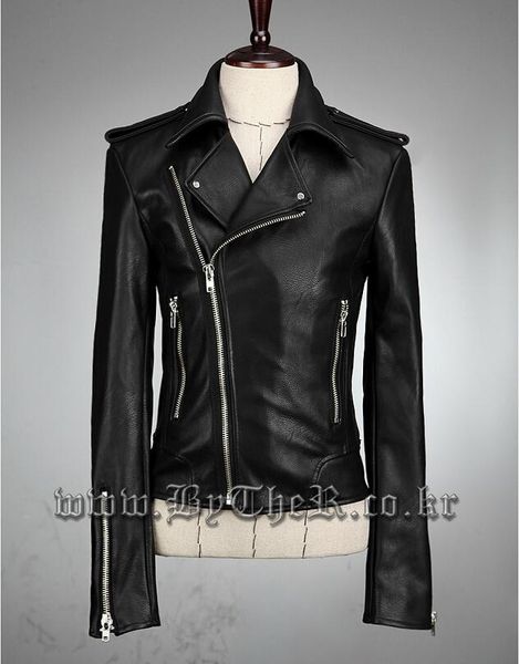 men's fur & faux autumn winter male motorcycle leather clothing thickening turn-down collar slim short coat jacket punk singer costumes, Black
men's fur & faux autumn winter male motorcycle leather clothing thickening turn-down collar slim short coat jacket punk singer costumes, Black