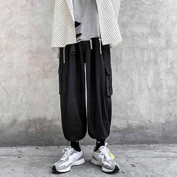 men's pants autumn drawstring tooling trousers male korean style trendy brand student loose straight wide leg for men, Black
men's pants autumn drawstring tooling trousers male korean style trendy brand student loose straight wide leg for men, Black