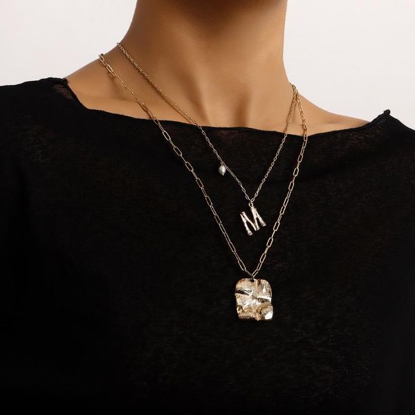 pendant necklaces vintage boho multilayer choker geometric letter chain necklace for women hip hop gold color collar fashion jewelry gift, Silver
pendant necklaces vintage boho multilayer choker geometric letter chain necklace for women hip hop gold color collar fashion jewelry gift, Silver