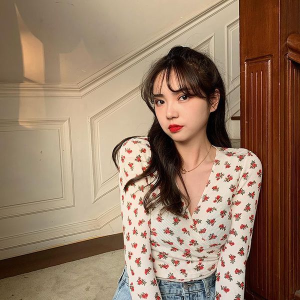 small wrinkle chrysanthemum spring and summer women's wild printed floral v-neck thin knit long-sleeve shirts ns1879, White
small wrinkle chrysanthemum spring and summer women's wild printed floral v-neck thin knit long-sleeve shirts ns1879, White