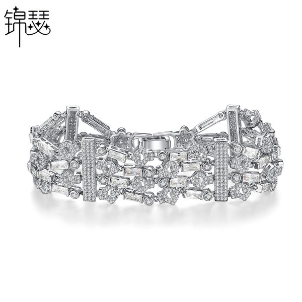 bangles bracelet jinse misty rain copper inlaid with aaa zircon fashion banquet women's gift handpiece, Black
bangles bracelet jinse misty rain copper inlaid with aaa zircon fashion banquet women's gift handpiece, Black
