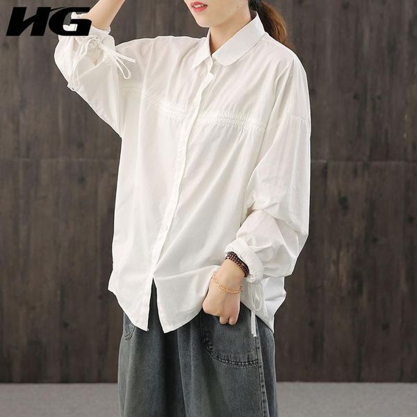women's blouses & shirts hg wrinkle solid shirt women 2021 autumn casual fashion style temperament all match turn down collar full slee, White
women's blouses & shirts hg wrinkle solid shirt women 2021 autumn casual fashion style temperament all match turn down collar full slee, White
