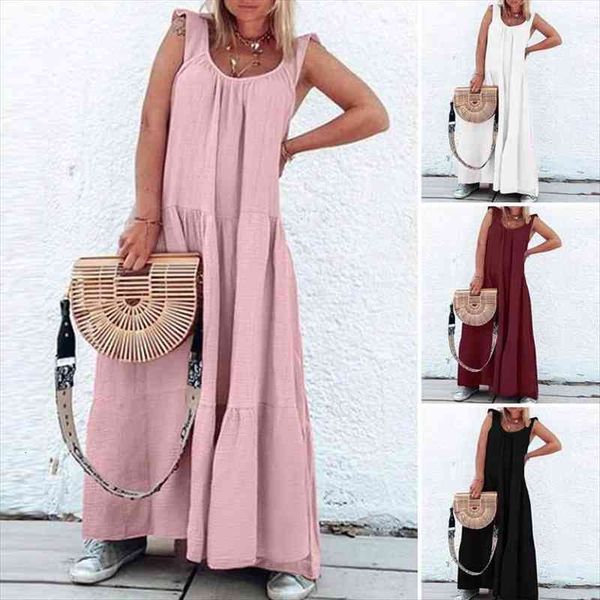womens summer sundress zanzea bohemian solid ruffle dress casual beach maxi vestidos female o neck tank robe, Black;gray
womens summer sundress zanzea bohemian solid ruffle dress casual beach maxi vestidos female o neck tank robe, Black;gray