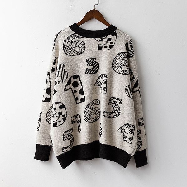 h.sa women winter pullover and sweaters letters printed casual knit chic harajuku fashion korean jumpers female 210417, White;black
h.sa women winter pullover and sweaters letters printed casual knit chic harajuku fashion korean jumpers female 210417, White;black