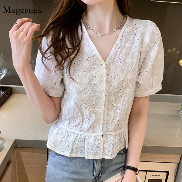 women's blouses & shirts 2021 summer v nevk women embroidery floral short sleeve lace blouse slim hollow out stitching sweet shirt 141, White
women's blouses & shirts 2021 summer v nevk women embroidery floral short sleeve lace blouse slim hollow out stitching sweet shirt 141, White