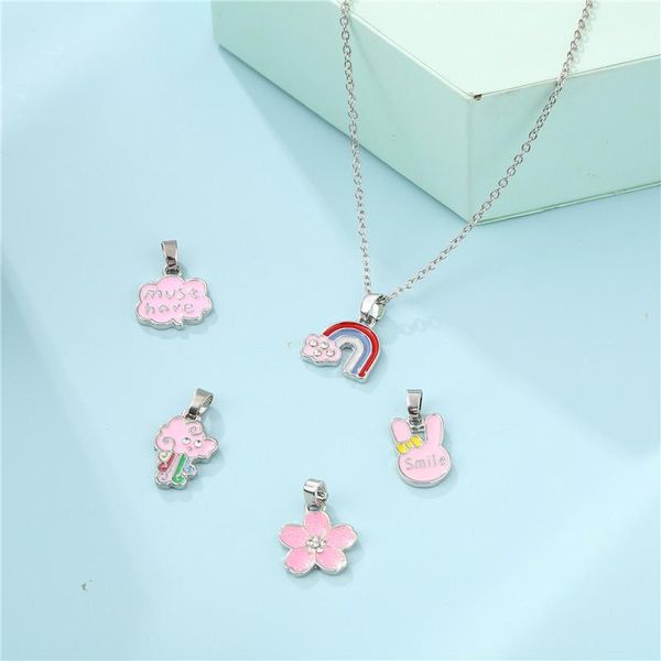 pendant necklaces 5 charms enamel rainbow strawberry adorable necklace kid lovely cute cartoon accessories girl birthday gifts children jewe, Silver
pendant necklaces 5 charms enamel rainbow strawberry adorable necklace kid lovely cute cartoon accessories girl birthday gifts children jewe, Silver