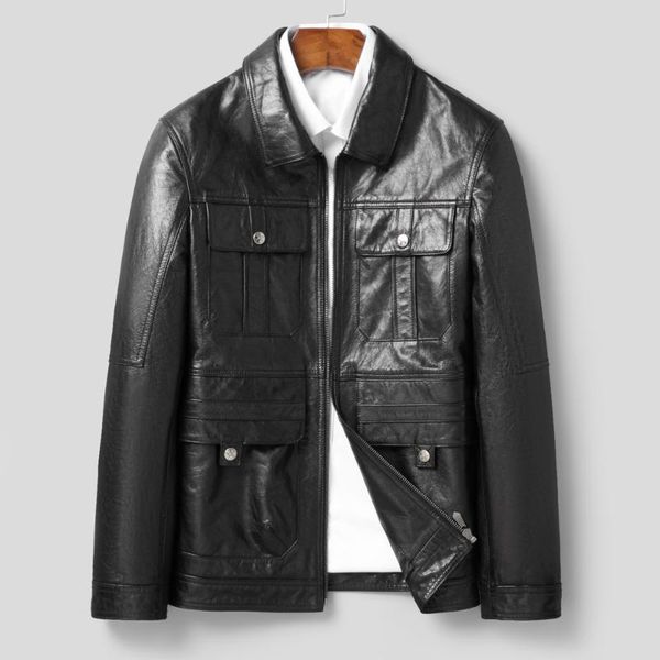 men's leather & faux genuine goat skin jacket men autumn casual clothes black slim daily overcoat
men's leather & faux genuine goat skin jacket men autumn casual clothes black slim daily overcoat