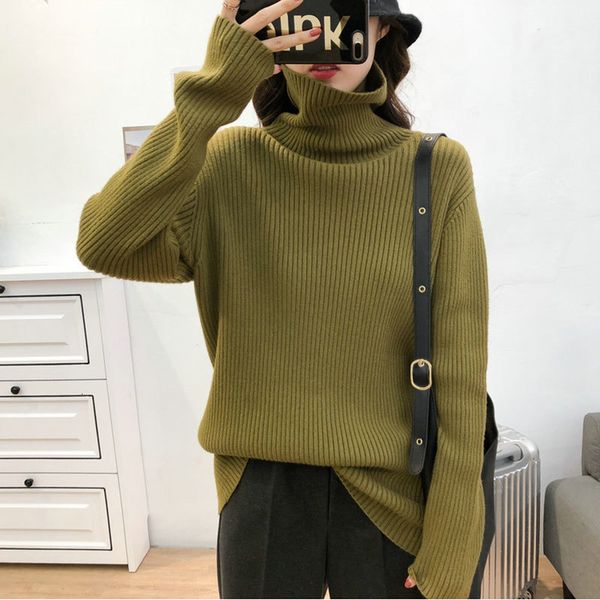 women's knits & tees pullover sweater women autumn winter casual fashion turtleneck all-match basic straight loose knitted zc, White
women's knits & tees pullover sweater women autumn winter casual fashion turtleneck all-match basic straight loose knitted zc, White