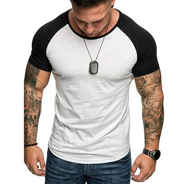 men's t-shirts t shirt patchwork o neck short sleeve solid summer tees sports casual men clothing cotton blended male, White;black
men's t-shirts t shirt patchwork o neck short sleeve solid summer tees sports casual men clothing cotton blended male, White;black