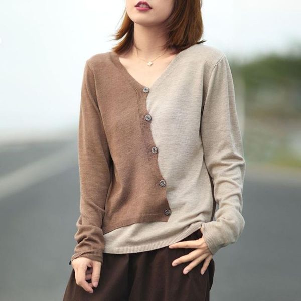 women's sweaters fake 2 pieces knitted women sweater cardigan autumn vintage 2021 v-neck button loose casual all match female outwear c, White;black
women's sweaters fake 2 pieces knitted women sweater cardigan autumn vintage 2021 v-neck button loose casual all match female outwear c, White;black