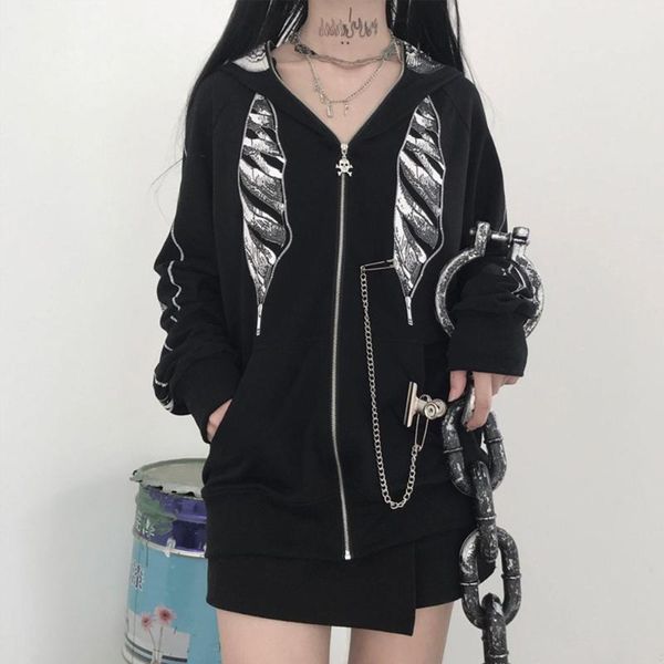 women's hoodies & sweatshirts halloween party gothic costumes oversized hoodie women black skull print zip casual hooded streetwear swe 
women's hoodies & sweatshirts halloween party gothic costumes oversized hoodie women black skull print zip casual hooded streetwear swe