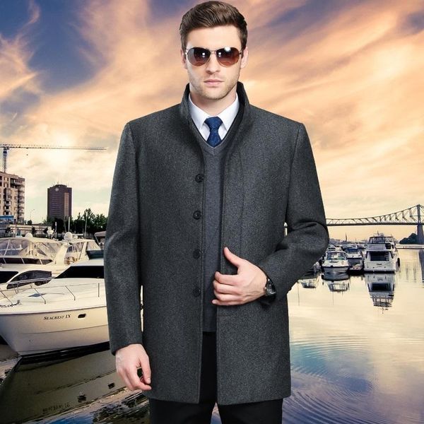 men's wool & blends autumn and winter casual mens woolen jackets stand collar coat warm snow overcoat, Black
men's wool & blends autumn and winter casual mens woolen jackets stand collar coat warm snow overcoat, Black