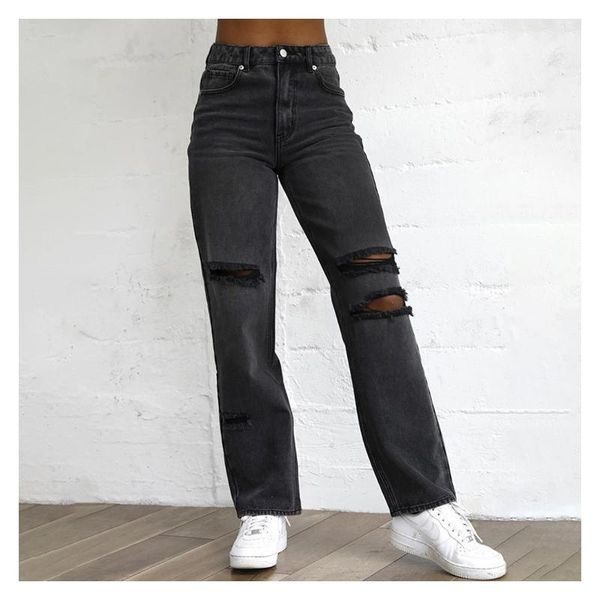 ripped hole women's jeans slimming high waist fit denim pants autumn and winter casual ladies washed female trousers, Blue
ripped hole women's jeans slimming high waist fit denim pants autumn and winter casual ladies washed female trousers, Blue