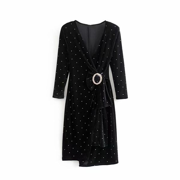 vintage woman velvet side slit party dress fashion ladies autumn v neck sashes es female long sleeve 210515, Black;gray
vintage woman velvet side slit party dress fashion ladies autumn v neck sashes es female long sleeve 210515, Black;gray
