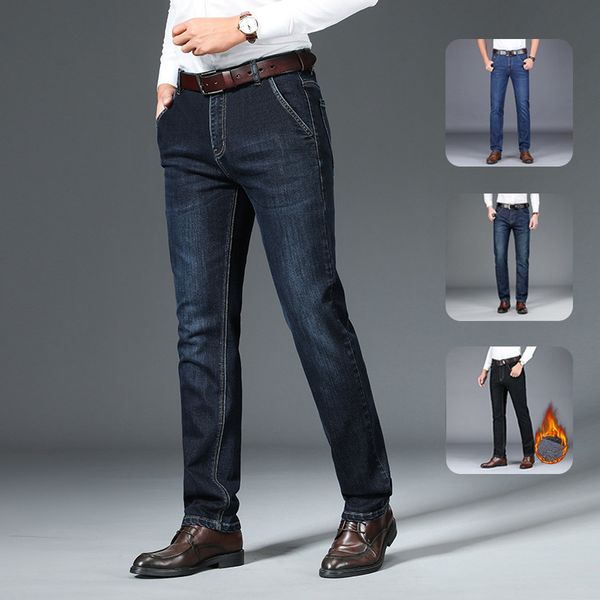 2021 autumn winter elastic straight slim fit men's jeans casual large denim plush, Blue
2021 autumn winter elastic straight slim fit men's jeans casual large denim plush, Blue