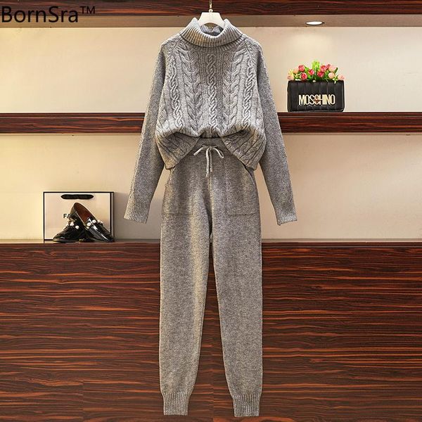 women's tracksuits bornsra -4xl autumn winter 2 piece set women knitted suit warm turtleneck sweater pullover pants pocket tracksuit, Gray
women's tracksuits bornsra -4xl autumn winter 2 piece set women knitted suit warm turtleneck sweater pullover pants pocket tracksuit, Gray