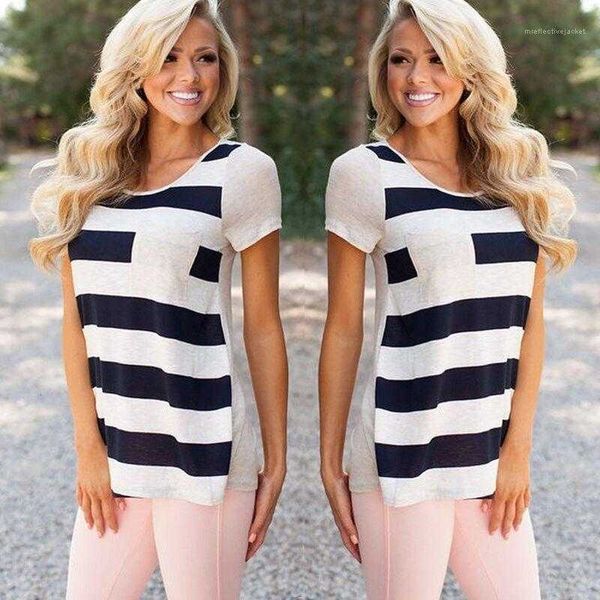 women's t-shirt womens designer tshirts short sleeved pocket tees panelled striped crew neck summer women clothes lzhn, White
women's t-shirt womens designer tshirts short sleeved pocket tees panelled striped crew neck summer women clothes lzhn, White