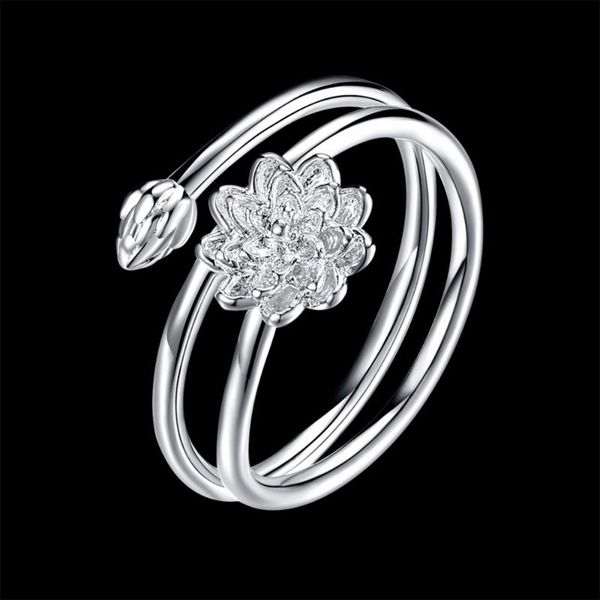 woman's silver plated fashion jewelry simple lotu ring personality female flower rings open design de prata cluster, Golden;silver
woman's silver plated fashion jewelry simple lotu ring personality female flower rings open design de prata cluster, Golden;silver