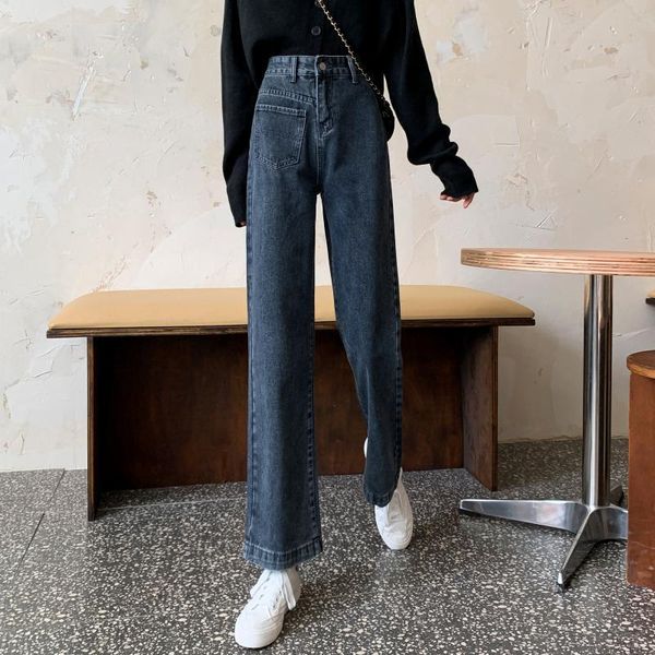 women's jeans dd0122 fashion all-match high-waisted slim straight-leg loose wide-leg long trousers, Blue
women's jeans dd0122 fashion all-match high-waisted slim straight-leg loose wide-leg long trousers, Blue