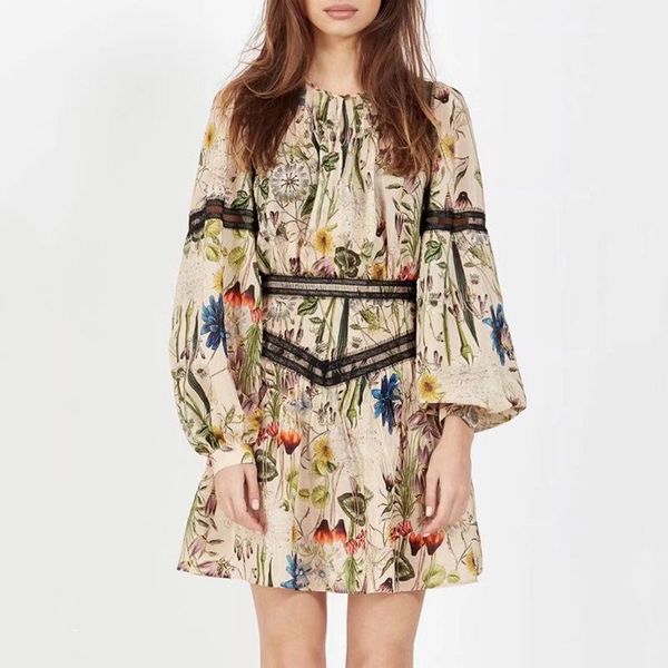 casual dresses women floral print mini summer dress long lantern sleeve holiday, Black;gray
casual dresses women floral print mini summer dress long lantern sleeve holiday, Black;gray