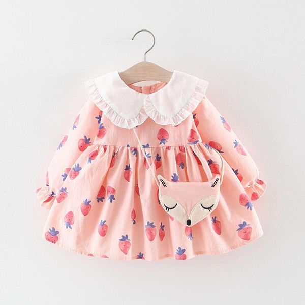 girl's dresses sweet strawberry pattern baby girl dress long sleeve doll collar outfit for autumn, Red;yellow
girl's dresses sweet strawberry pattern baby girl dress long sleeve doll collar outfit for autumn, Red;yellow