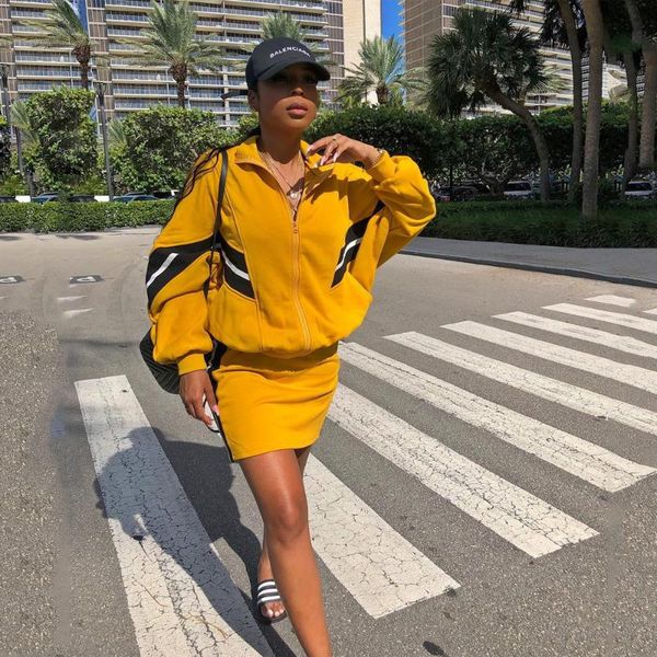 women's tracksuits 2021 full sleeve patchwork jacket and mini skirt two pieces sets women cropped zipper out wear slim bodycon streetwe, Gray
women's tracksuits 2021 full sleeve patchwork jacket and mini skirt two pieces sets women cropped zipper out wear slim bodycon streetwe, Gray