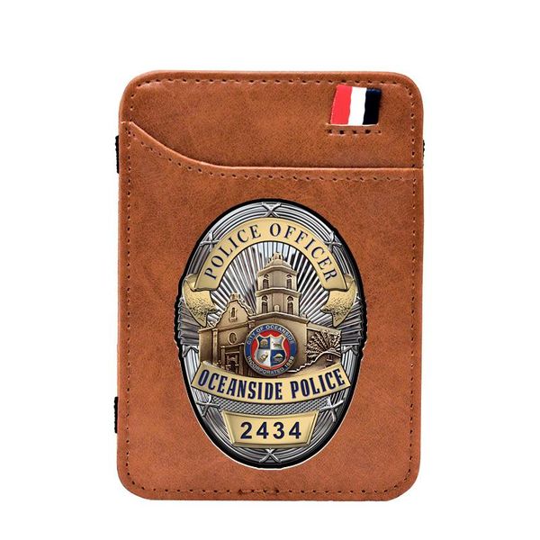 card holders classic officer oceanside 2434 digital printing leather holder wallet men women short purse gift, Brown;gray
card holders classic officer oceanside 2434 digital printing leather holder wallet men women short purse gift, Brown;gray