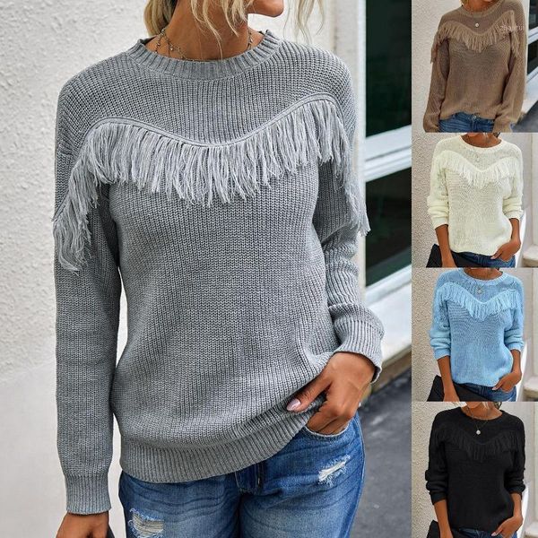 women's pullovers knitted turtleneck sweater fashion women autumn solid color long sleeve pullover tassel knit 2021 sweaters, White;black
women's pullovers knitted turtleneck sweater fashion women autumn solid color long sleeve pullover tassel knit 2021 sweaters, White;black