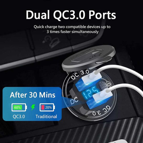 12v led display 36w motorcycle usb charger socket qc3.0 metal switch universal truck car lighter socket plug for phone camera
12v led display 36w motorcycle usb charger socket qc3.0 metal switch universal truck car lighter socket plug for phone camera