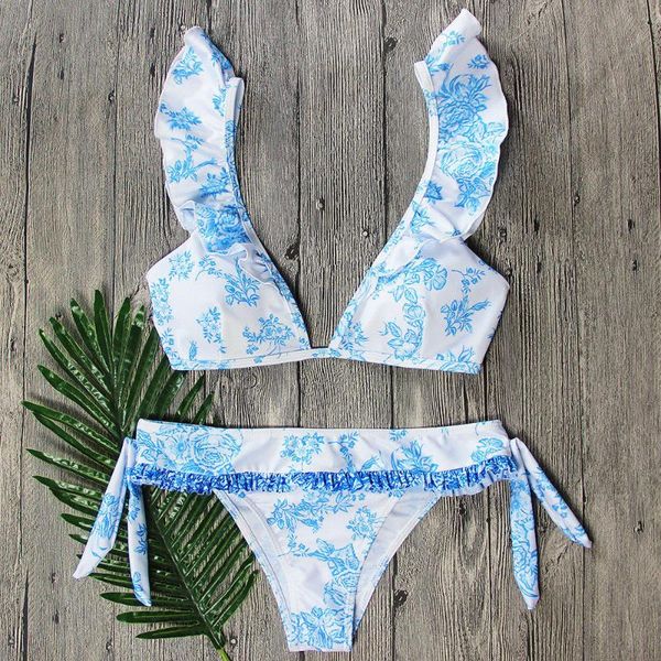 one-piece suits summer womens padded push-up bra bandage blue floral print bikini set ruffles swimsuit bathing suit swimwear beachwear
one-piece suits summer womens padded push-up bra bandage blue floral print bikini set ruffles swimsuit bathing suit swimwear beachwear